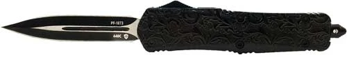 Templar Knife Large 3.5" Dagger OTF Knife - Maiden Black Gloss, Black Blade
