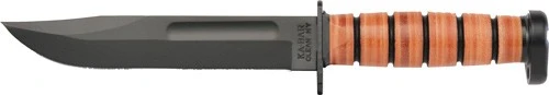 Ka-Bar Dog's Head Utility 7" Fixed Blade Knife with Leather Sheath