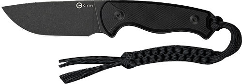 CIVIVI Timberbark 3.2" Fixed Blade Knife - Black G10 / Black Stonewash