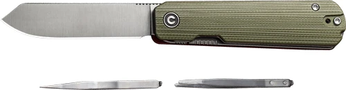 CIVIVI Sendy 2.83" Knife - Milled Green/Red G10, Clam Pack