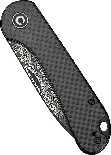 CIVIVI Elementum Slip Joint 2.9" Knife - Carbon Fiber / Damascus