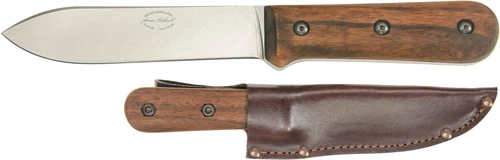 Ka-Bar Becker Kephart 5.125" Cro-Van Knife with Leather Sheath - Walnut Handle