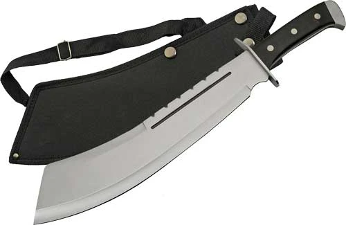 SZCO Rite Edge 13.5" Bully Machete with Stainless Blade and Sheath - Black