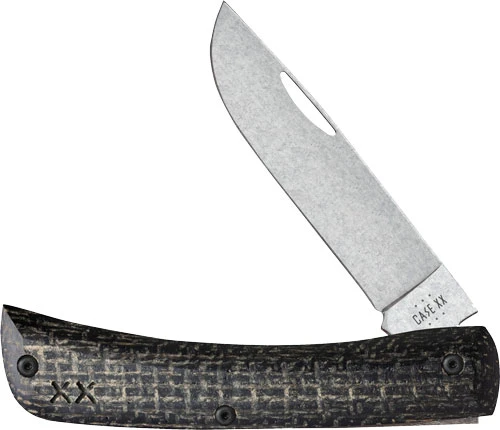 Case Crossroads Series Sod Buster Jr Pocket Knife - Black Burlap Laminate