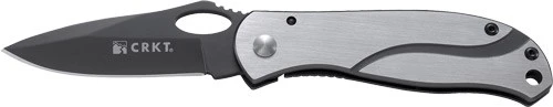 CRKT Pazoda 2.625" Fine Edge Folding Knife - Black Blade / Stainless Handle