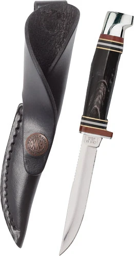 Case Hunter with Leather Sheath - Buffalo Horn