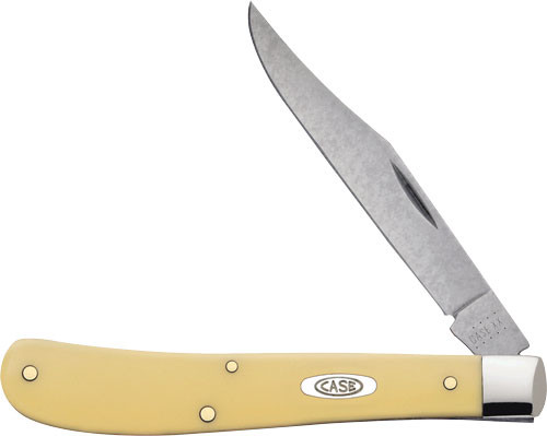 Case Slimline Trapper Pocket Knife - Yellow Synthetic Smooth