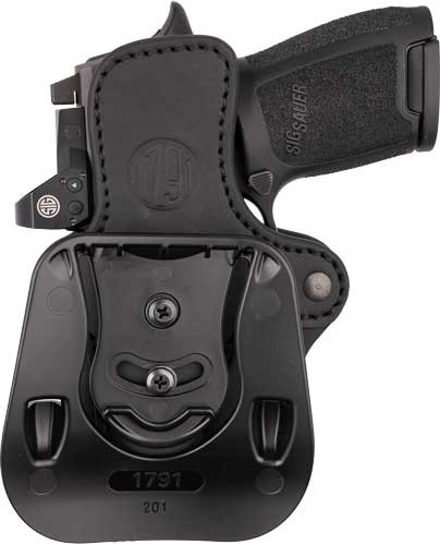 1791 Gunleather PDH2.1 Paddle Holster, Glock 17 & Similar, Optic Ready, Right Hand, Stealth Black