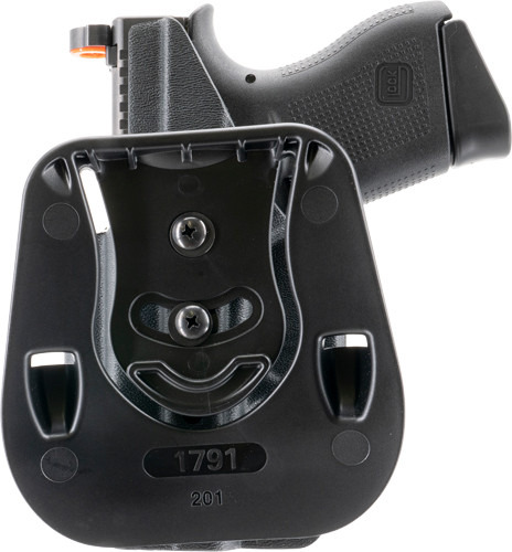 1791 Gunleather Kydex OWB Paddle Holster, Glock 43/43X, Right Hand, Black