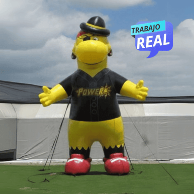 dummys inflables publicitarios Dinosaurio Amarrillo