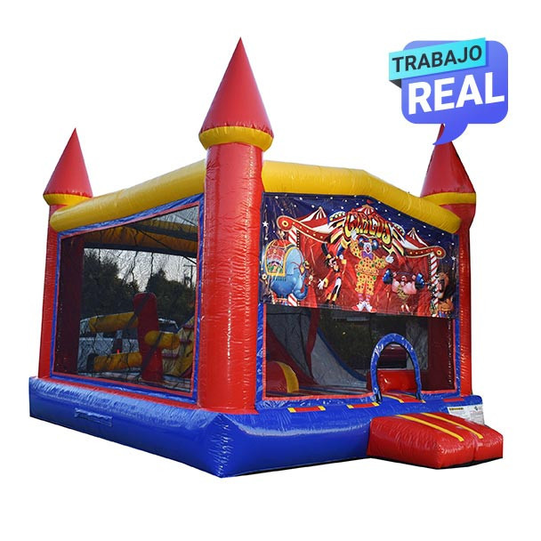 Combo inflable de lona azul-rojo para niños