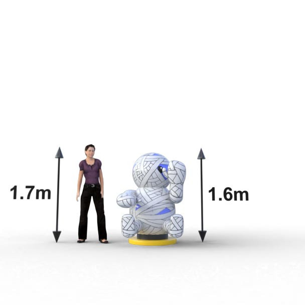Aviso inflable momia con motor eléctrico