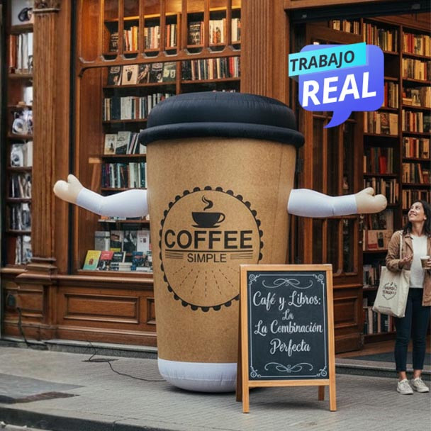 Llamador Inflable producto Coffe 100% impresión digital | 2 a 4 metros