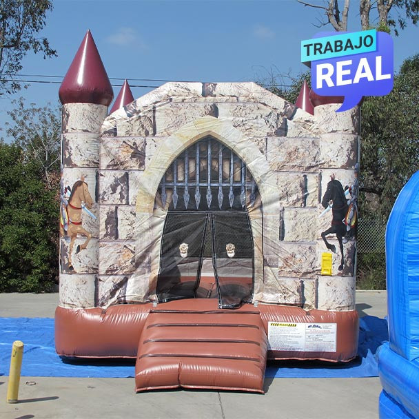 Castillo inflable de caballeros en lona resistente