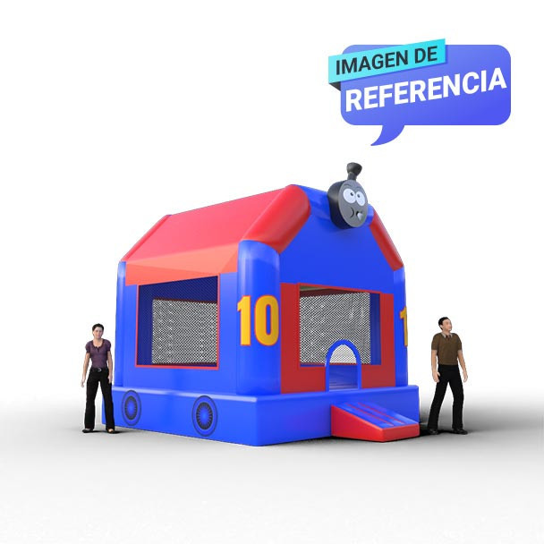 Saltarín inflable en forma de estacíón de tren