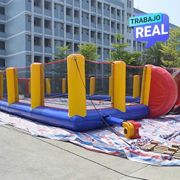 Futbolín Humano inflable para actividades en el exterior