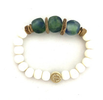 Blue Green Glass Single Bracelet Blue Green Glass Single Bracelet