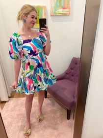 Papaya Bubble Skirt Mini Dress