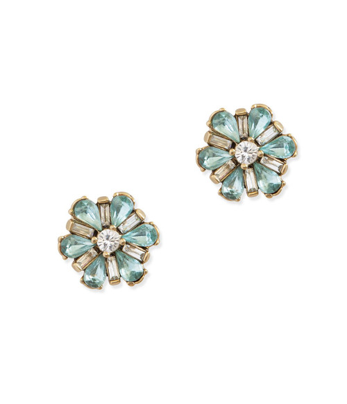 Petite Fleur Aqua Earrings