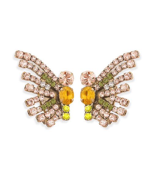 Callie Peach/Olive Butterfly Earrings