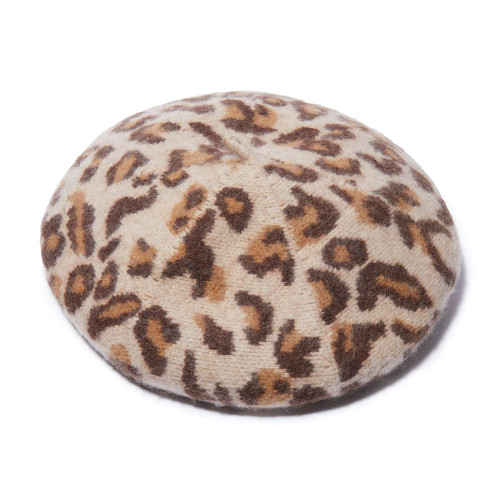 Leopard Knit Beret