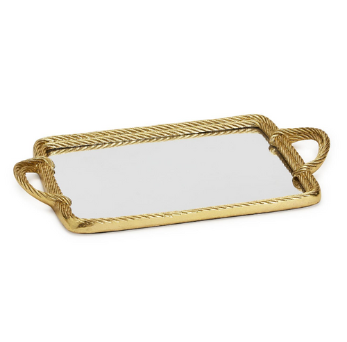 Gold Rope Mirrored Tray