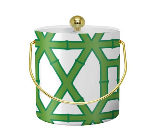 Green Fretwork Ice Bucket