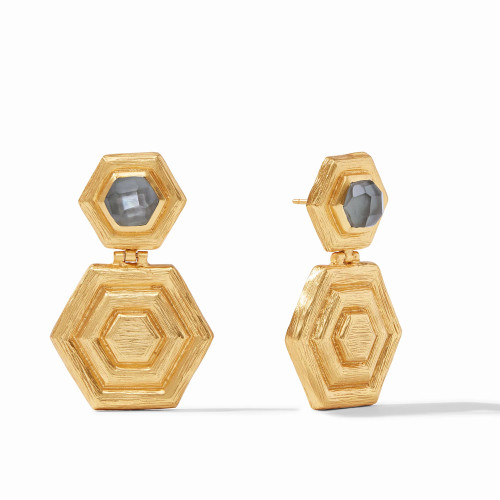 Palladio Statement Earring - Charcoal Blue