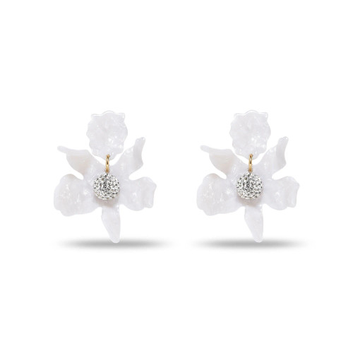 MOP Small Crystal Lily Earrings