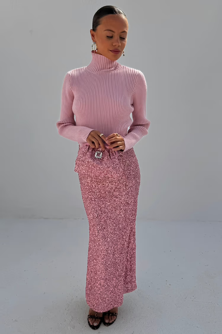 Pink Sequin Doris Skirt