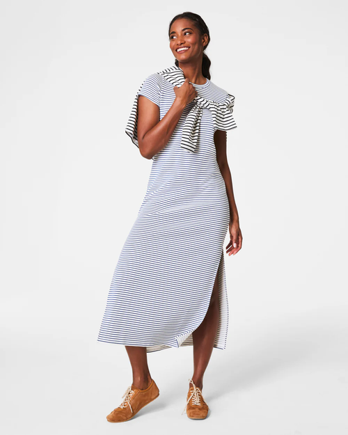 Spanx Airessentials Striped Maxi T-shirt Dress