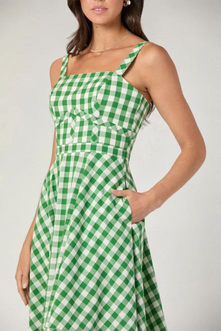 Kaydence Dress in Green/Ivory