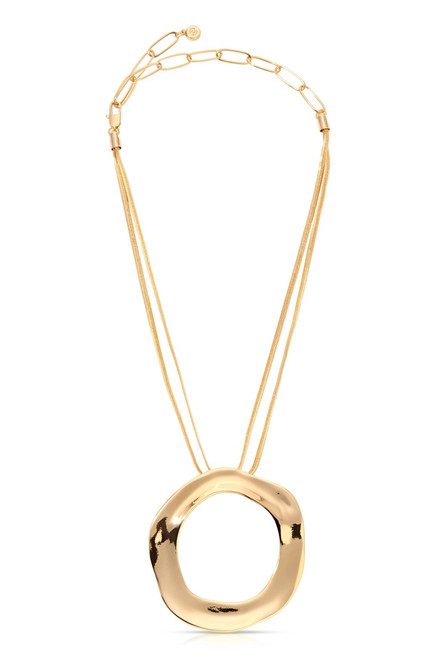 Open Circle Statement Necklace | 18k Gold Plated Open Circle Statement Necklace | 18k Gold Plated
