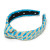 Raffia Stripe Slim Headband - Ocean Stripe