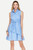 Back Wrap Dress in Blue Stripe