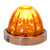 Legendary Large Watermelon Dark Amber LED Light. 3-1/2 Inch with Glass Lens, Stainless Bezel and 2 Hole Mount. Dual Function, 3 Wire