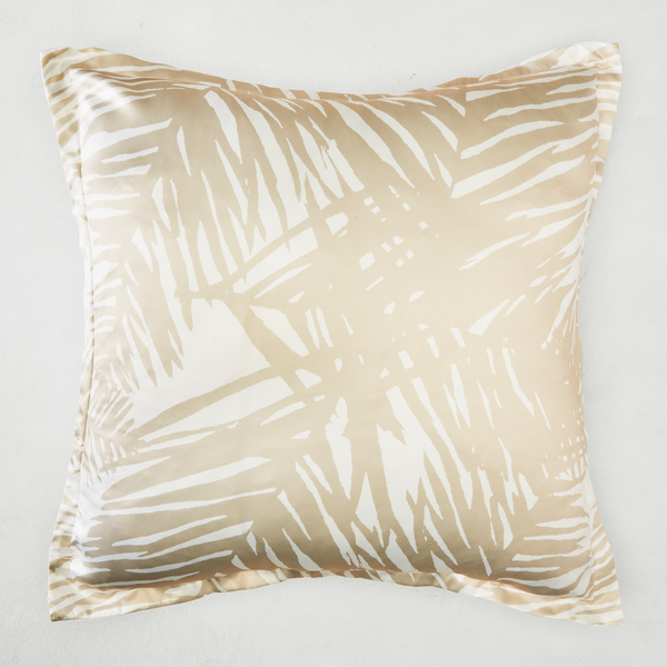 Tulum Palm Bedding - White/Champagne