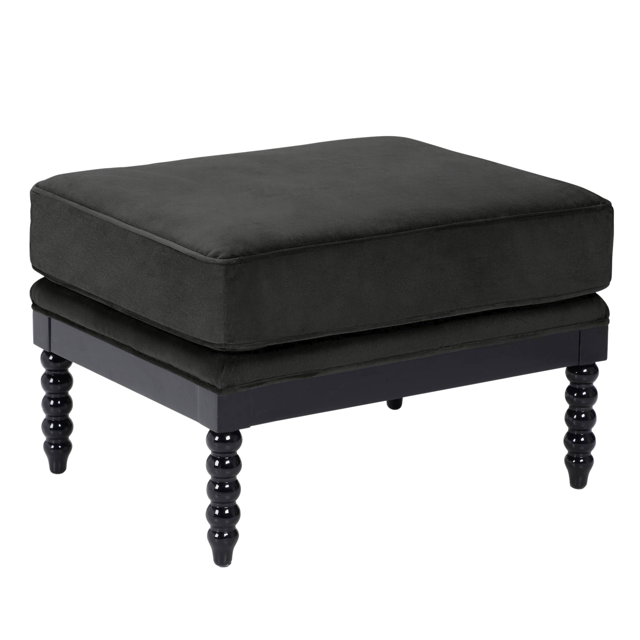 Spindle Ottoman - High Gloss Black