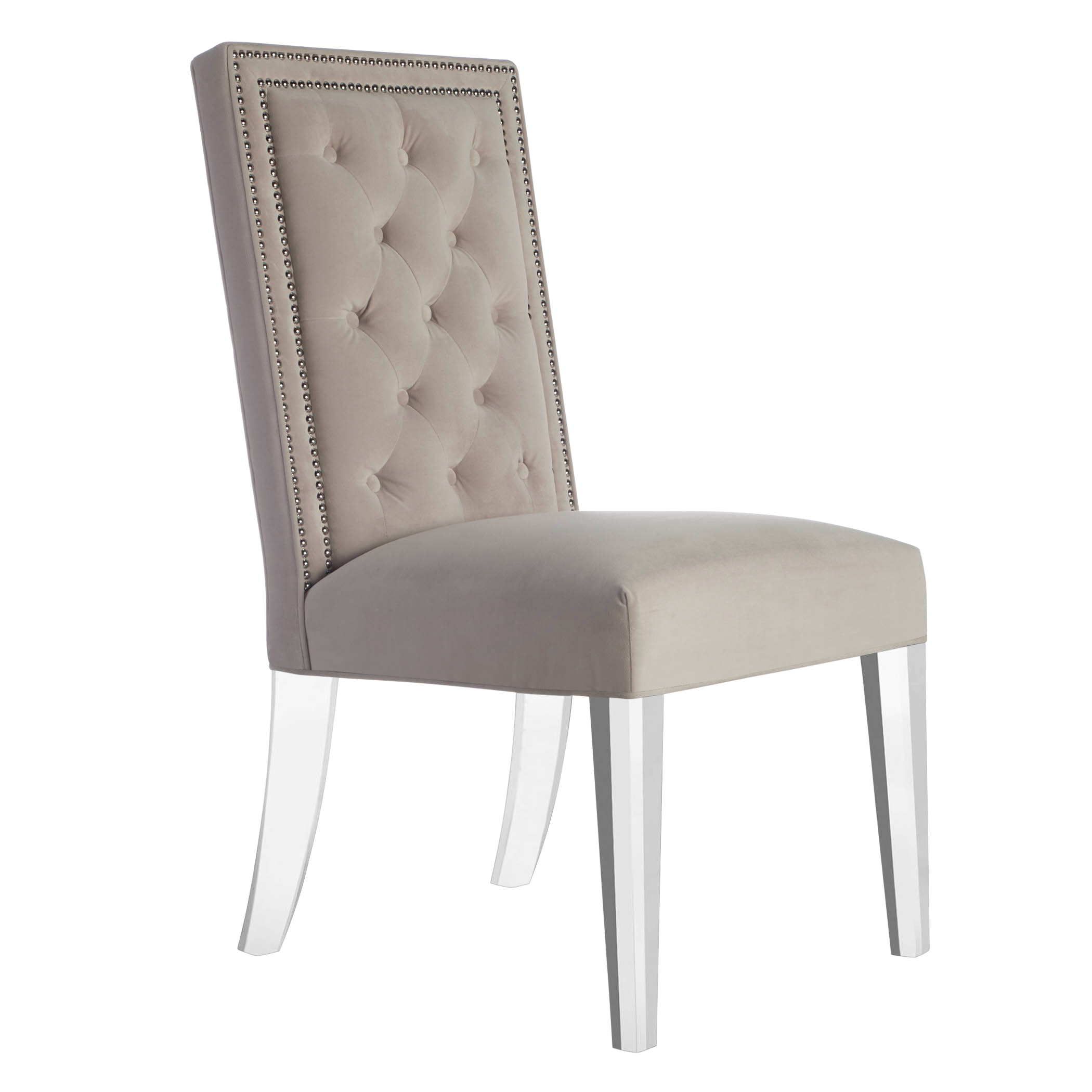 Maxwell Dining Chair With Nailheads - Acrylic Maxwell Dining Chair With Nailheads - Acrylic