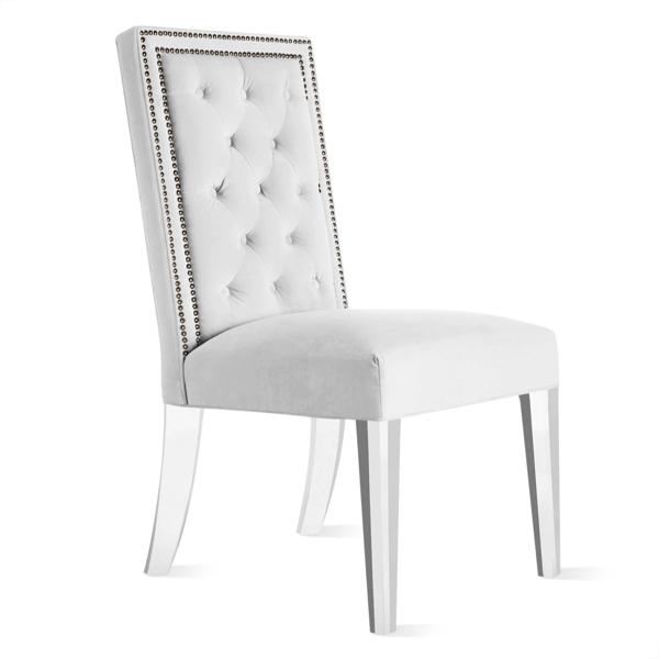 Maxwell Dining Chair With Nailheads - Acrylic Maxwell Dining Chair With Nailheads - Acrylic