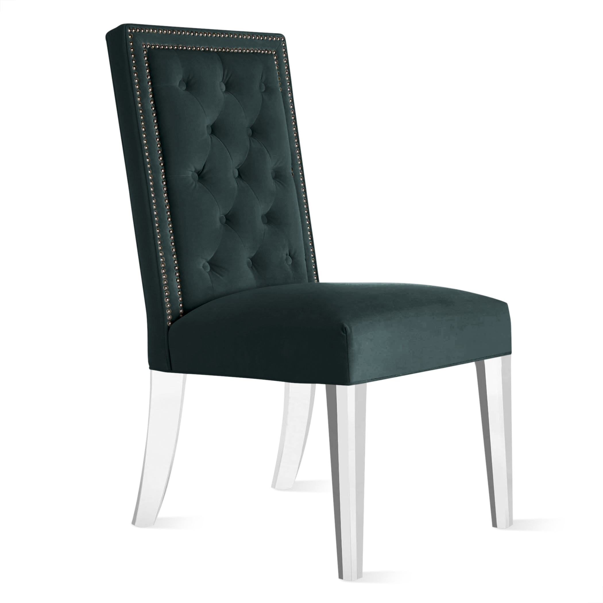Maxwell Dining Chair With Nailheads - Acrylic Maxwell Dining Chair With Nailheads - Acrylic