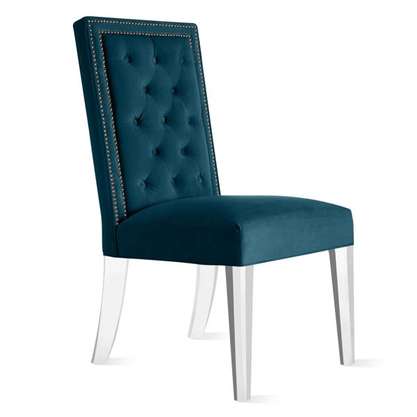 Maxwell Dining Chair With Nailheads - Acrylic Maxwell Dining Chair With Nailheads - Acrylic