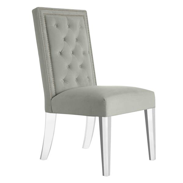 Maxwell Dining Chair With Nailheads - Acrylic Maxwell Dining Chair With Nailheads - Acrylic
