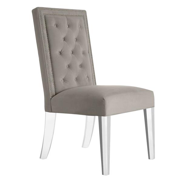 Maxwell Dining Chair With Nailheads - Acrylic Maxwell Dining Chair With Nailheads - Acrylic