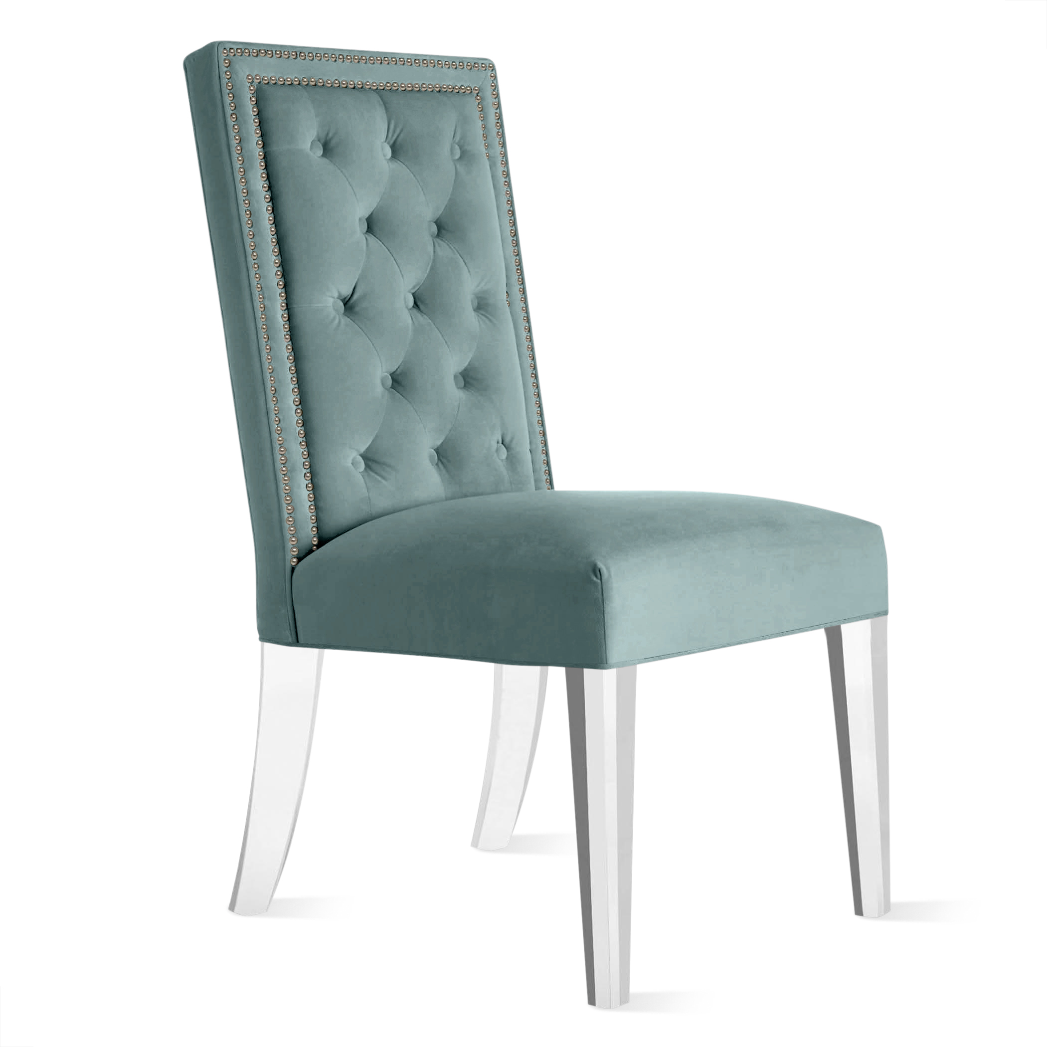 Maxwell Dining Chair With Nailheads - Acrylic Maxwell Dining Chair With Nailheads - Acrylic