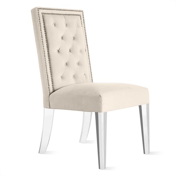 Maxwell Dining Chair With Nailheads - Acrylic Maxwell Dining Chair With Nailheads - Acrylic