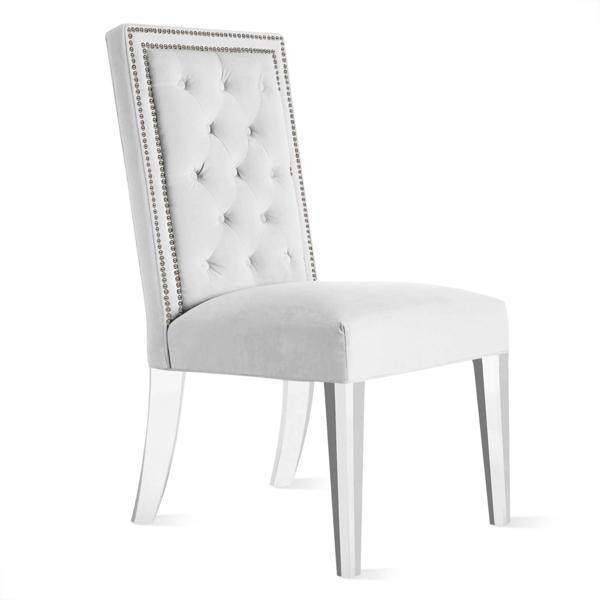Maxwell Dining Chair With Nailheads - Acrylic Maxwell Dining Chair With Nailheads - Acrylic