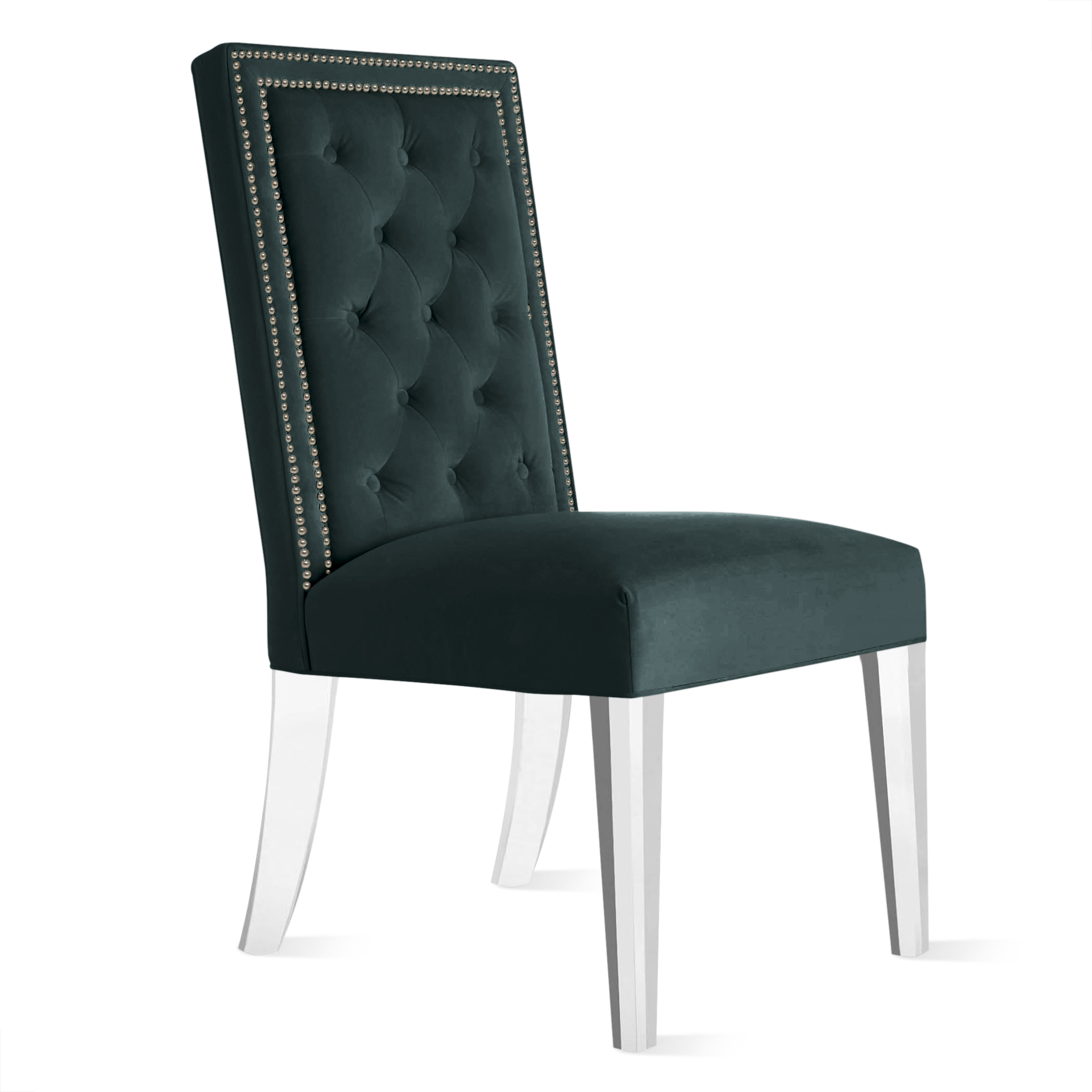 Maxwell Dining Chair With Nailheads - Acrylic Maxwell Dining Chair With Nailheads - Acrylic