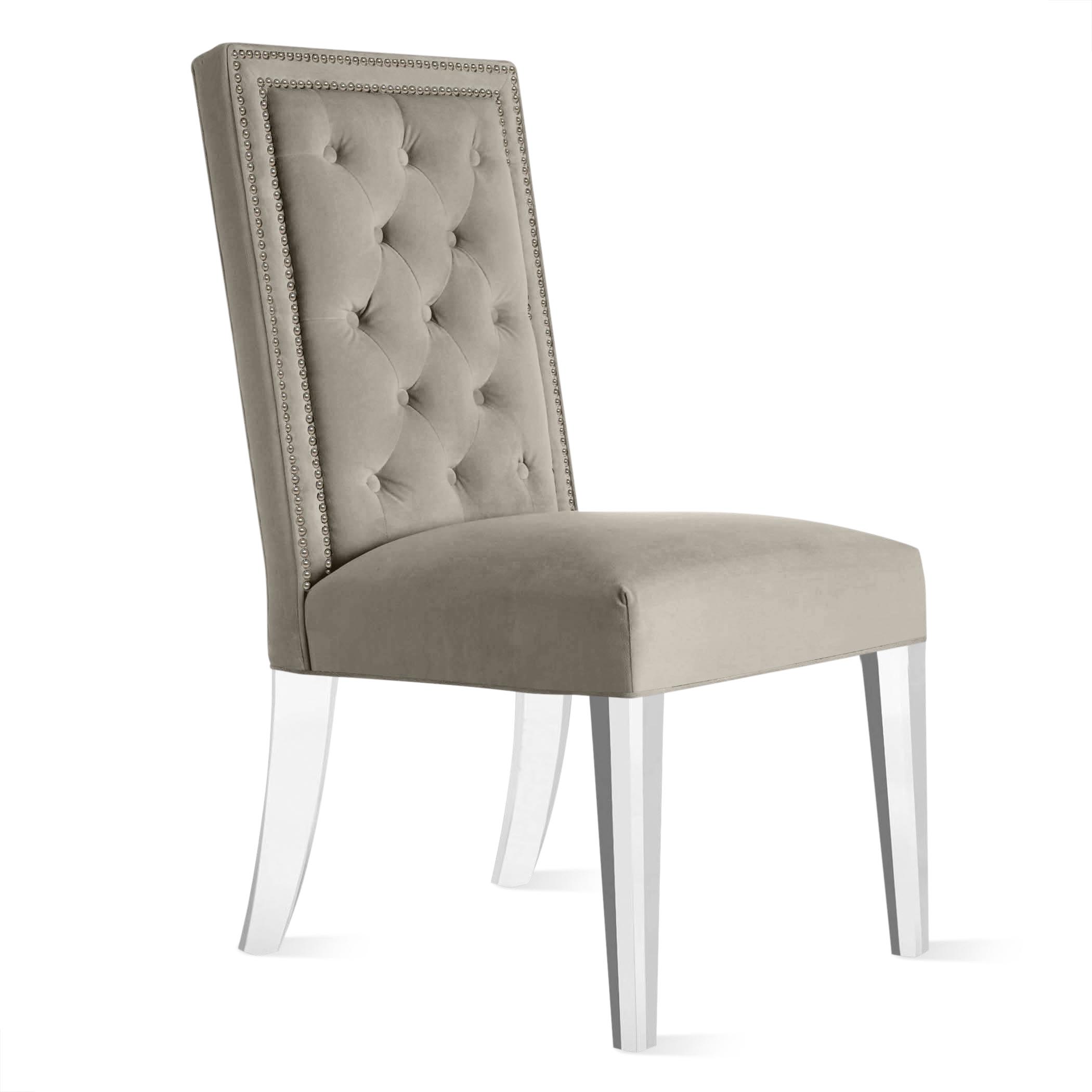 Maxwell Dining Chair With Nailheads - Acrylic Maxwell Dining Chair With Nailheads - Acrylic