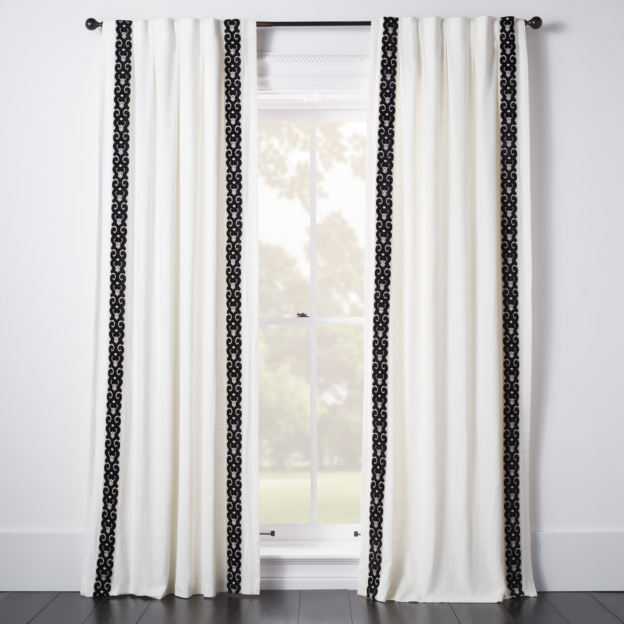 Chloe Velvet Scroll Curtain - Custom Chloe Velvet Scroll Curtain - Custom